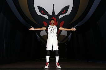 NEW ORLEANS, LA - SEPTEMBER 23:  Anthony Davis #23 of the New Orleans Pelicans poses for a portrait during the 2016-2017 NBA Media Day on September 23, 2016 at the Smoothie King Center in New Orleans, Louisiana. NOTE TO USER: User expressly acknowledges a