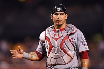 PITTSBURGH, PA - SEPTEMBER 23:  Wilson Ramos #40 of the Washington Nationals in action during the game against the Pittsburgh Pirates on September 23, 2016 at PNC Park in Pittsburgh, Pennsylvania.  (Photo by Joe Sargent/Getty Images) *** Local Caption ***