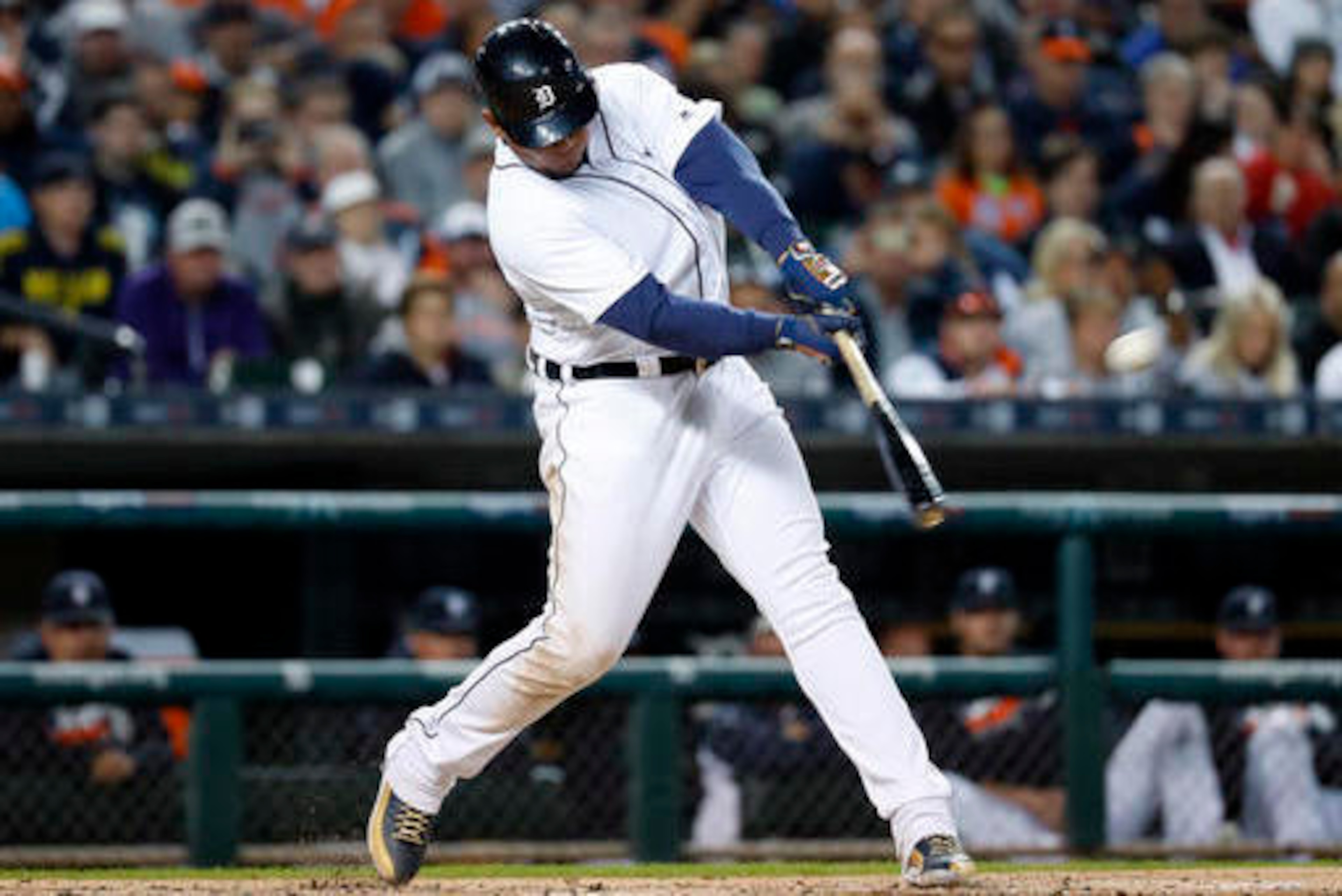 Miguel Cabrera homered in Detroit's 12-0 win over Cleveland Tuesday night.