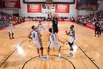 LAS VEGAS, NV - JULY 11:  KJ McDaniels #32 of the Houston Rockets shoots the ball against the NBA D-League Select during the 2016 NBA Las Vegas Summer League game on July 11, 2016 at the Cox Pavilion in Las Vegas, Nevada. NOTE TO USER: User expressly ackn