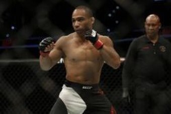 Apr 16, 2016; Tampa, FL, USA; John Dodson (red gloves) fights Manvel Gamburyana (not pictured) in the third bout during UFC Fight Night at Amalie Arena. Dodson Won at47 seconds in the first round. Mandatory Credit: Reinhold Matay-USA TODAY Sports