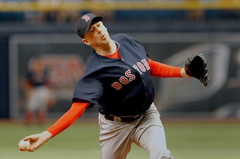 ST. PETERSBURG, FL - SEPTEMBER 23:  Brad Ziegler #29 of the Boston Red Sox delivers a pitch during the ninth inning against the at Tropicana Field on September 23, 2016 in St. Petersburg, Florida. (Photo by Joseph Garnett Jr. /Getty Images)