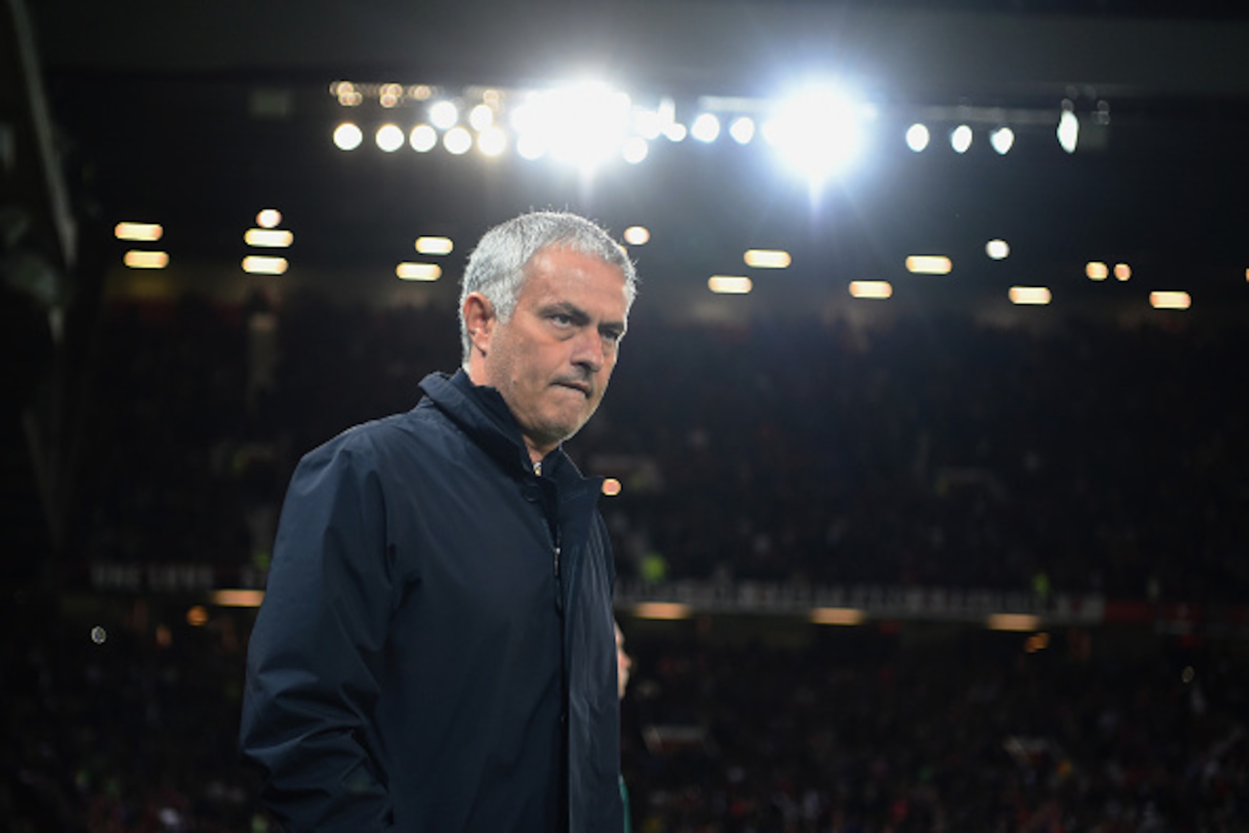 MANCHESTER, ENGLAND - SEPTEMBER 29:  Jose Mourinho, Manager of Manchester United looks on during the UEFA Europa League group A match between Manchester United FC and FC Zorya Luhansk at Old Trafford on September 29, 2016 in Manchester, England.  (Photo b