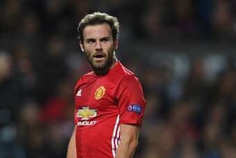 MANCHESTER, ENGLAND - SEPTEMBER 29:  Juan Mata of Manchester United looks on during the UEFA Europa League match between Manchester United FC and FC Zorya Luhansk at Old Trafford on September 29, 2016 in Manchester, England.  (Photo by Laurence Griffiths/