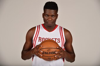 HOUSTON, TX - SEPTEMBER 24:  Clint Capela #15 of the Houston Rockets poses for a portrait during the 2016 NBA Media Day at the Toyota Center on September 24, 2016 in Houston, Texas. NOTE TO USER: User expressly acknowledges and agrees that, by downloading