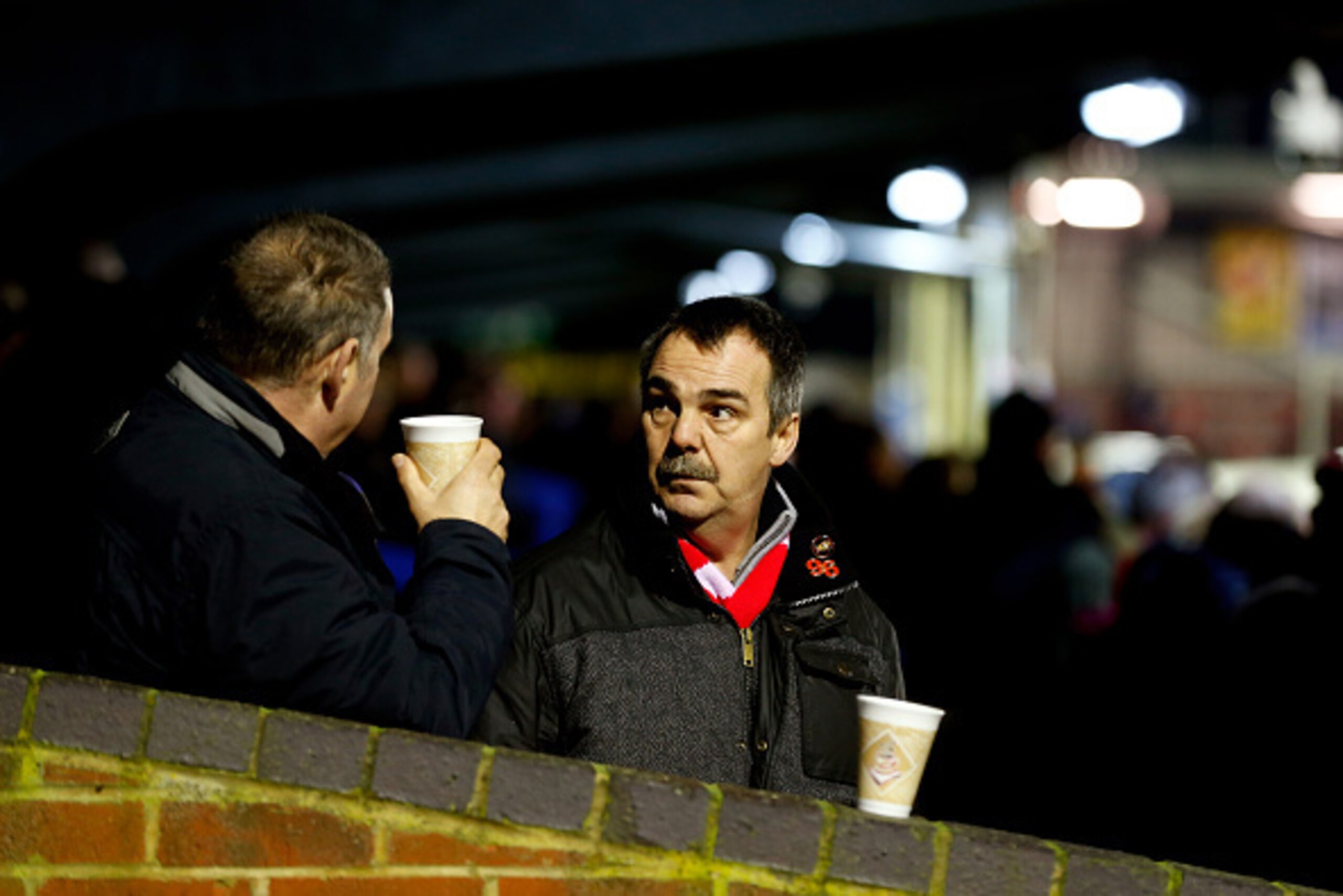 KINGSTON UPON THAMES, ENGLAND - JANUARY 05:  Liverpool fans take their seats prior to kickoff during the FA Cup Third Round match between AFC Wimbledon and Liverpool at The Cherry Red Records Stadium on January 5, 2015 in Kingston upon Thames, England.  (
