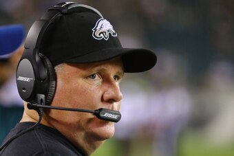 PHILADELPHIA, PA - AUGUST 21:  Head Coach Chip Kelly of the Philadelphia Eagles looks on gainst the Pittsburgh Steelers during their Pre Season game at Lincoln Financial Field on August 21, 2014 in Philadelphia, Pennsylvania.  (Photo by Al Bello/Getty Ima