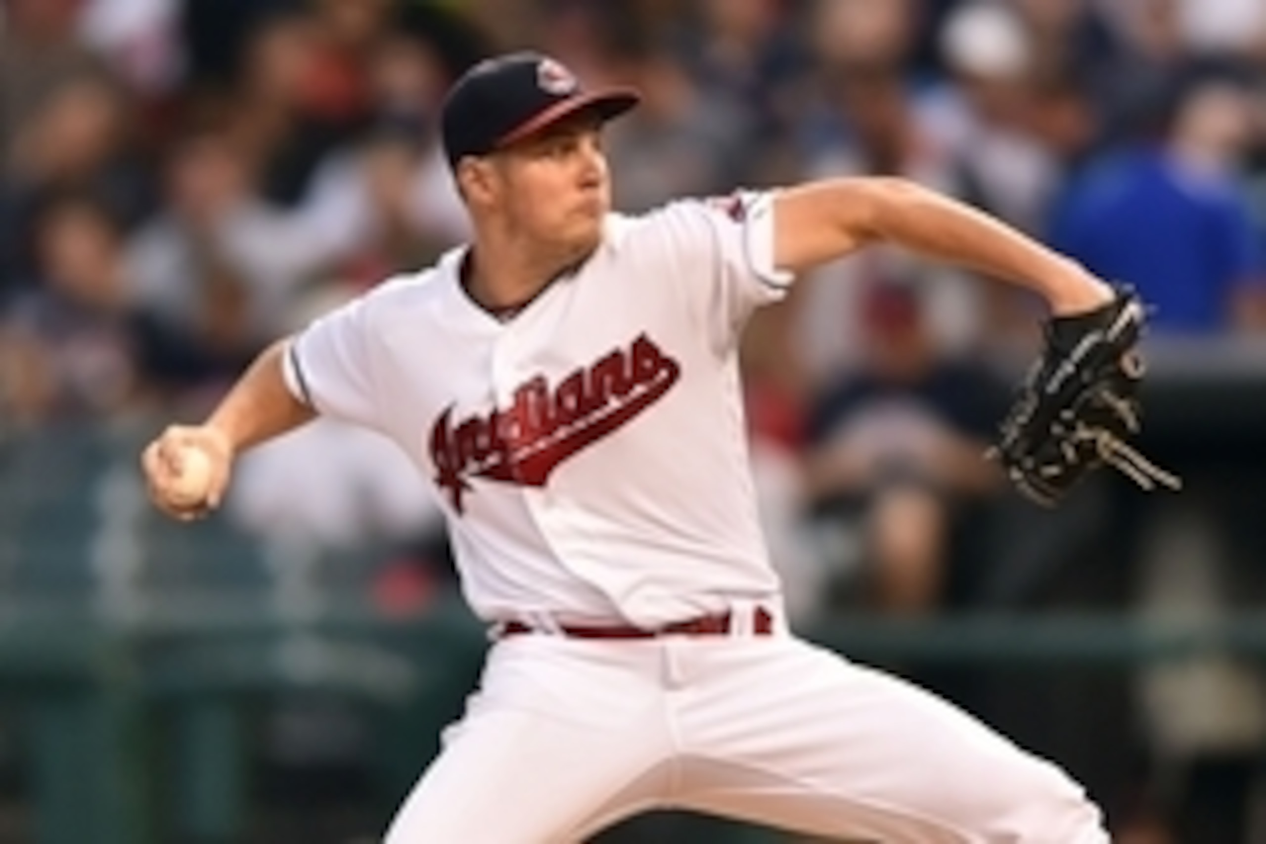 Sep 23, 2016; Cleveland, OH, USA; Cleveland Indians starting pitcher Trevor Bauer (47) throws a pitch  during the first inning against the Chicago White Sox at Progressive Field. Mandatory Credit: Ken Blaze-USA TODAY Sports