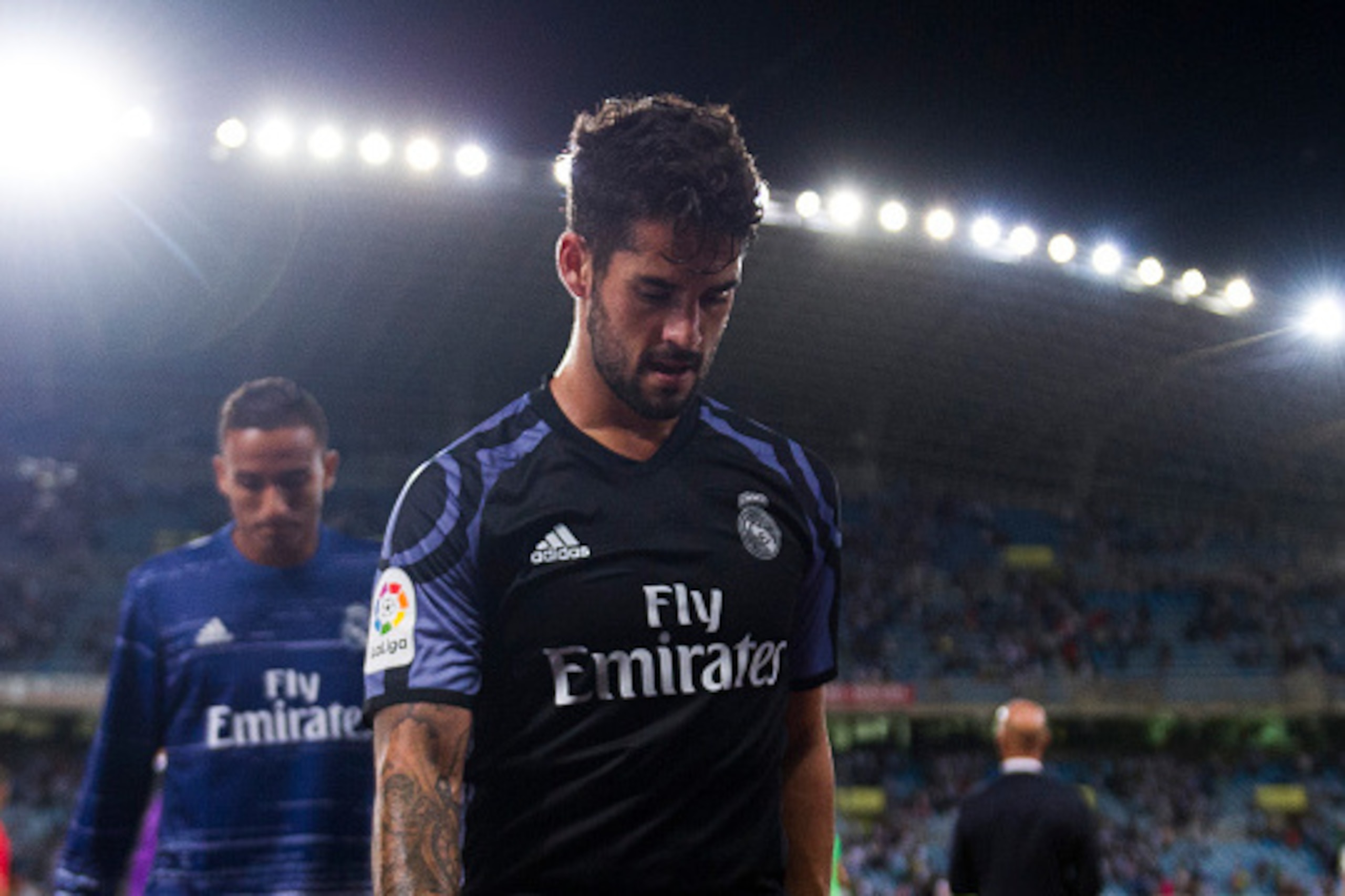 SAN SEBASTIAN, SPAIN - AUGUST 21:  Isco of Real Madrid reacts on after to the start the La Liga match between Real Sociedad de Futbol and Real Madrid at Estadio Anoeta on August 21, 2016 in San Sebastian, Spain.  (Photo by Juan Manuel Serrano Arce/Getty I