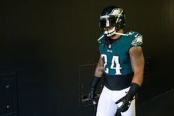 Sep 25, 2016; Philadelphia, PA, USA; Philadelphia Eagles running back Ryan Mathews (24) walks out of the tunnel for warm ups against the Pittsburgh Steelers at Lincoln Financial Field. Mandatory Credit: Bill Streicher-USA TODAY Sports