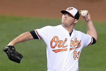 BALTIMORE, MD - AUGUST 30:  Zach Britton #53 of the Baltimore Orioles pitches in the ninth inning for his 39th save during a baseball game against the Toronto Blue Jays at Oriole Park at Camden Yards on August 30, 2016 in Baltimore, Maryland.  The Orioles