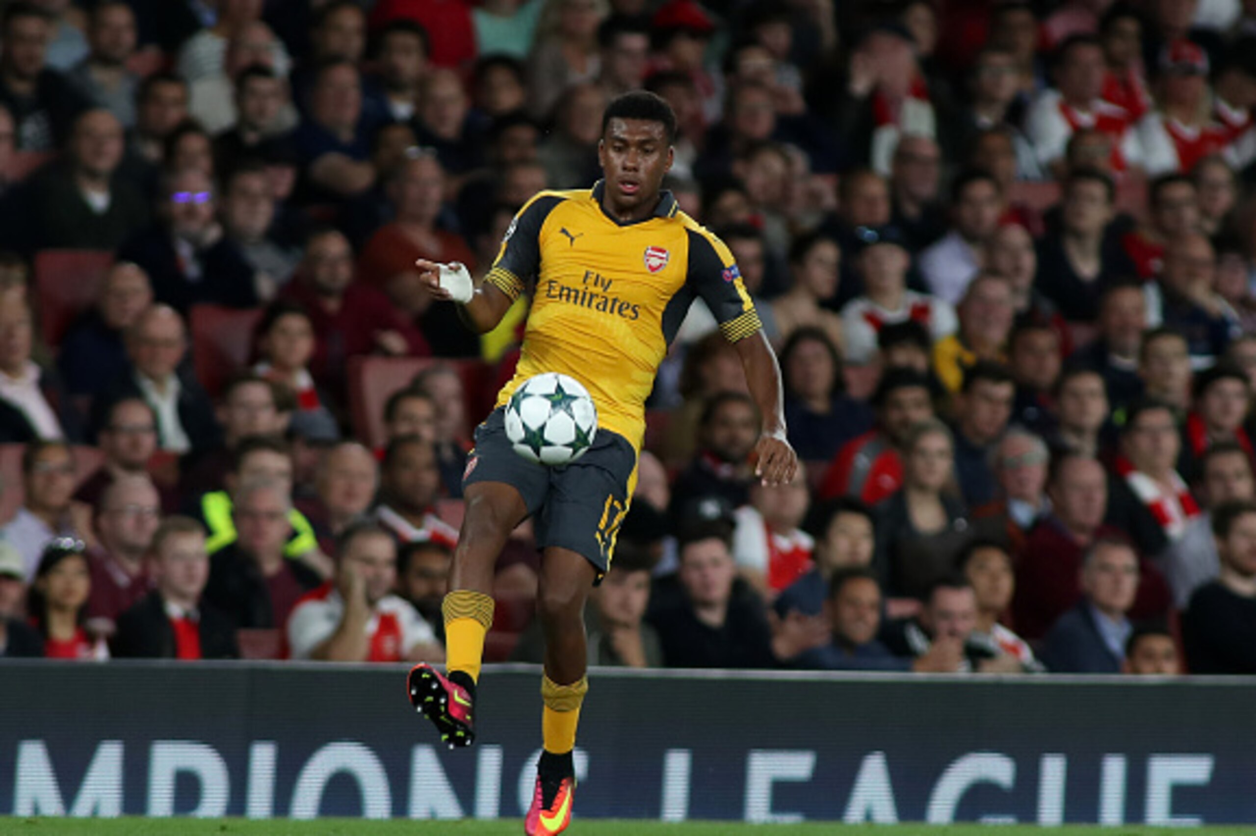 LONDON, ENGLAND - SEPTEMBER 28: Alex Iwobi of Arsenal during the Champions League match between Arsenal and FC Basel at The Emirates Stadium on September 28, 2016 in London, United Kingdom. (Photo by Mitchell Gunn/Getty Images)