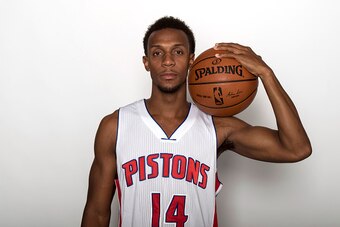AUBURN HILLS, MI - JULY 8:  Ish Smith #14 of the Detroit Pistons poses for a portrait on July 8, 2016 at the Palace of Auburn Hills in Auburn Hills, Michigan. NOTE TO USER: User expressly acknowledges and agrees that, by downloading and or using this phot