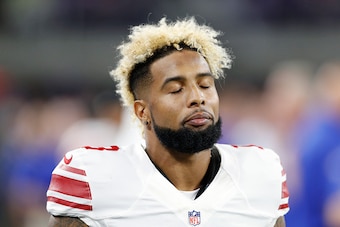 MINNEAPOLIS, MN - OCTOBER 03: Odell Beckham Jr. #13 of the New York Giants reacts on the sideline during the game against the Minnesota Vikings at U.S. Bank Stadium on October 3, 2016 in Minneapolis, Minnesota. The Vikings defeated the Giants 24-10. (Phot