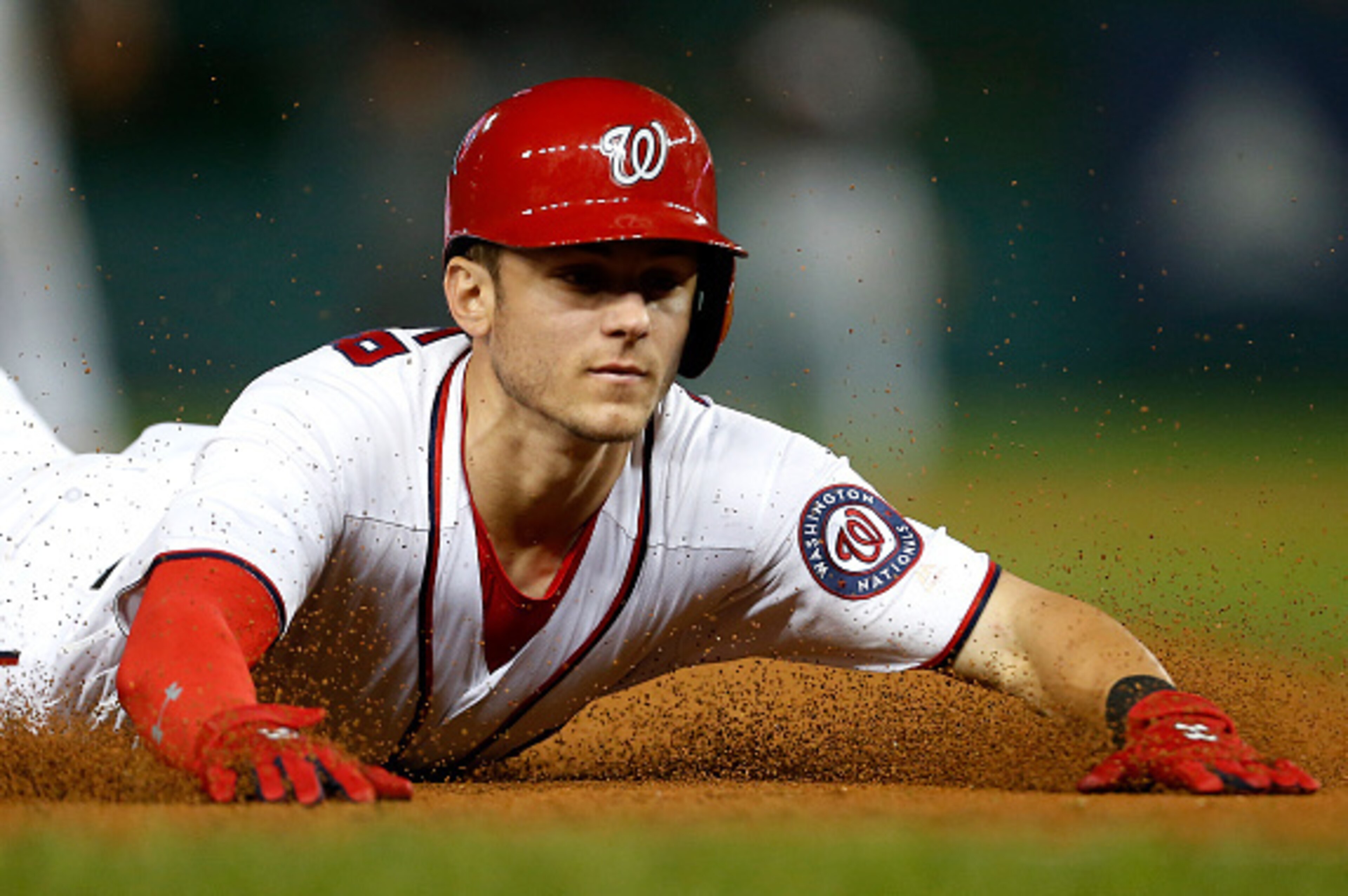 WASHINGTON, DC - SEPTEMBER 30: Trea Turner #7 of the Washington Nationals slides safely into third base after hitting a triple in the third inning against the Miami Marlins at Nationals Park on September 30, 2016 in Washington, DC. (Photo by Matt Hazlett/ WASHINGTON, DC - SEPTEMBER 30: Trea Turner #7 of the Washington Nationals slides safely into third base after hitting a triple in the third inning against the Miami Marlins at Nationals Park on September 30, 2016 in Washington, DC. (Photo by Matt Hazlett/