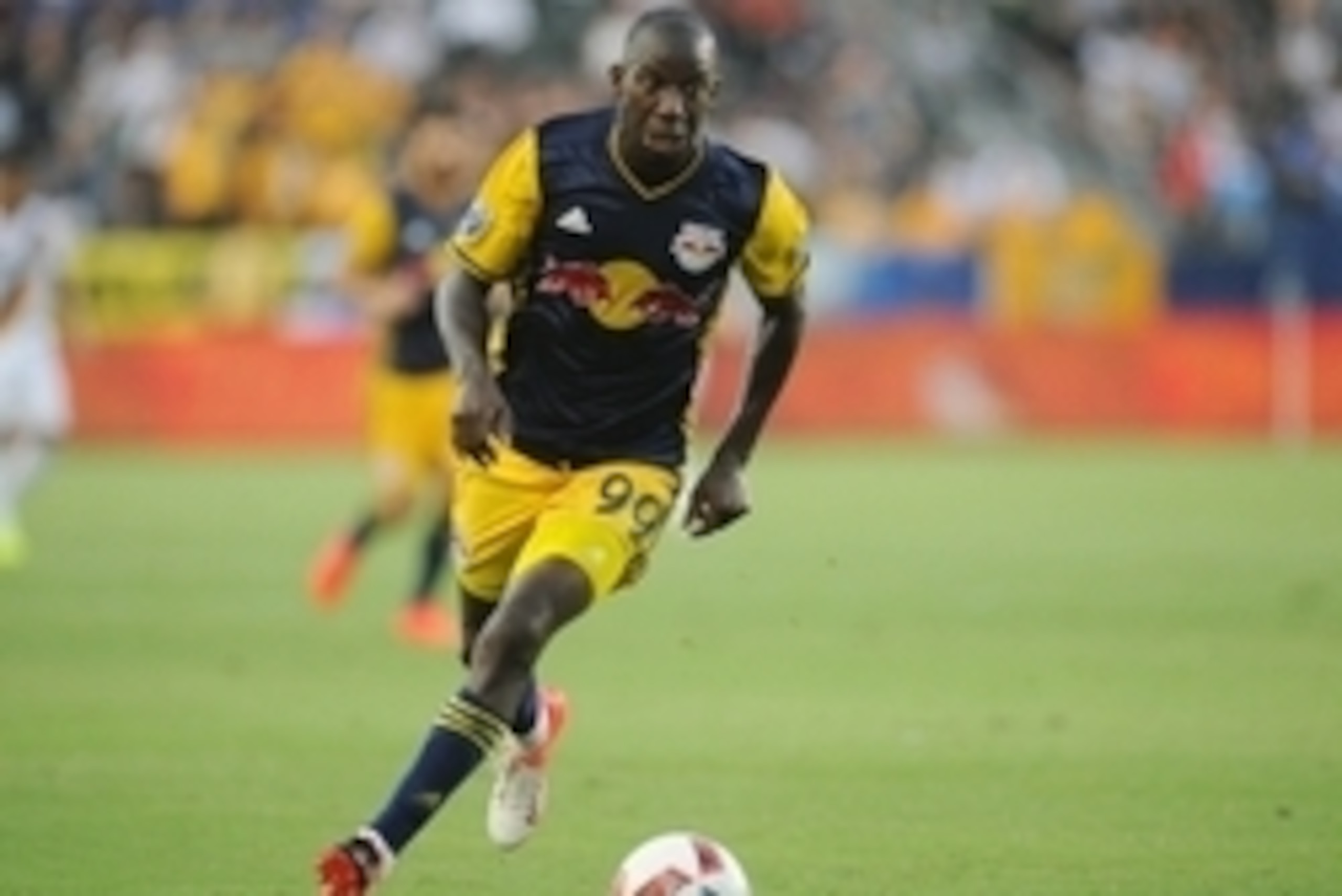 August 7, 2016; Carson, CA, USA; New York Red Bulls forward Bradley Wright-Phillips (99) controls the ball against Los Angeles Galaxy during the first half at StubHub Center. Mandatory Credit: Gary A. Vasquez-USA TODAY Sports