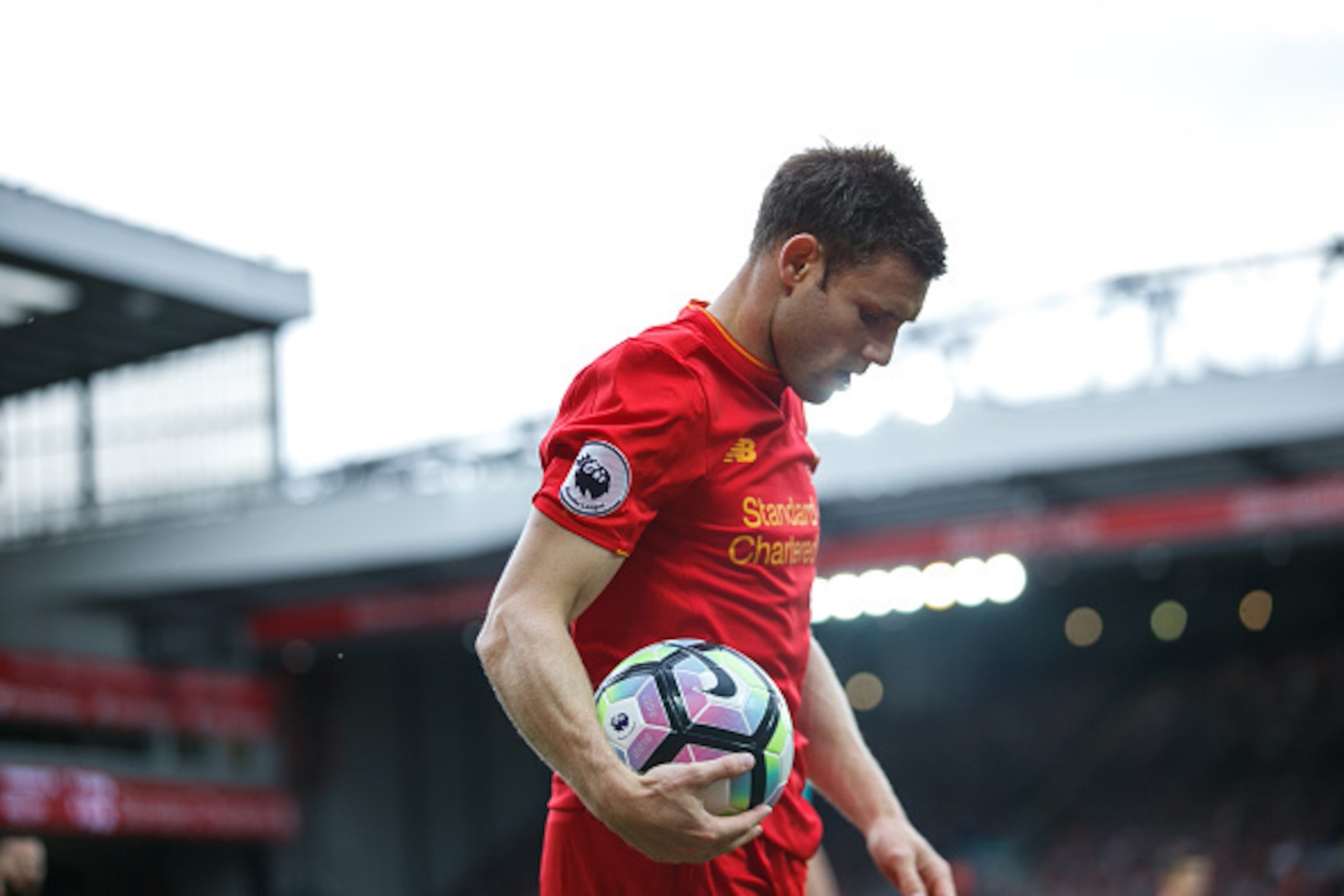 LIVERPOOL, ENGLAND - SEPTEMBER 24: James Milner of Liverpool during the Premier League match between Liverpool and Hull City at Anfield on September 24, 2016 in Liverpool, England. (Photo by Robbie Jay Barratt - AMA/Getty Images)