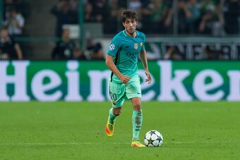 Moenchengladbach, Germany 28.09.2016, UEFA Champions League - 2016/17 Season, Group C - Matchday 2, Borussia Moenchengladbach - FC Barcelona, 1:2,  Sergi Roberto (Barcelona)  (Photo by TF-Images/Getty Images)