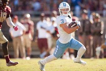 TALLAHASSEE, FL - OCTOBER 01: Ryan Switzer #3 of the North Carolina Tar Heels runs the ball against of the Florida State Seminoles during the game at Doak Campbell Stadium on October 1, 2016 in Tallahassee, Florida. (Photo by Jeff Gammons/Getty Images)