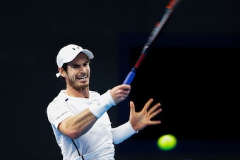 BEIJING, CHINA - OCTOBER 07:  Andy Murray of Great Britain returns a shot against Kyle Edmund of Great Britain during the Men's Singles Quarterfinals match on day seven of the 2016 China Open at the China National Tennis Centre on October 7, 2016 in Beiji