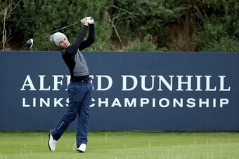 KINGSBARNS, SCOTLAND - OCTOBER 07:  Joakim Lagergren of Sweden plays his tee shot on the 10th hole during the second round of the Alfred Dunhill Links Championship on the Golf Links course, Kingsbarns on October 7, 2016 in Kingsbarns, Scotland.  (Photo by