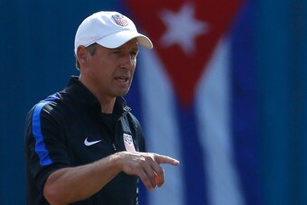 HAVANA, CUBA - OCTOBER 06:  Jurgen Klinsmann of the United States looks on during the US Men's National Team Training at Estadio Pedro Marrero on October 6, 2016 in Havana, Cuba.  (Photo by Kevin C. Cox/Getty Images)
