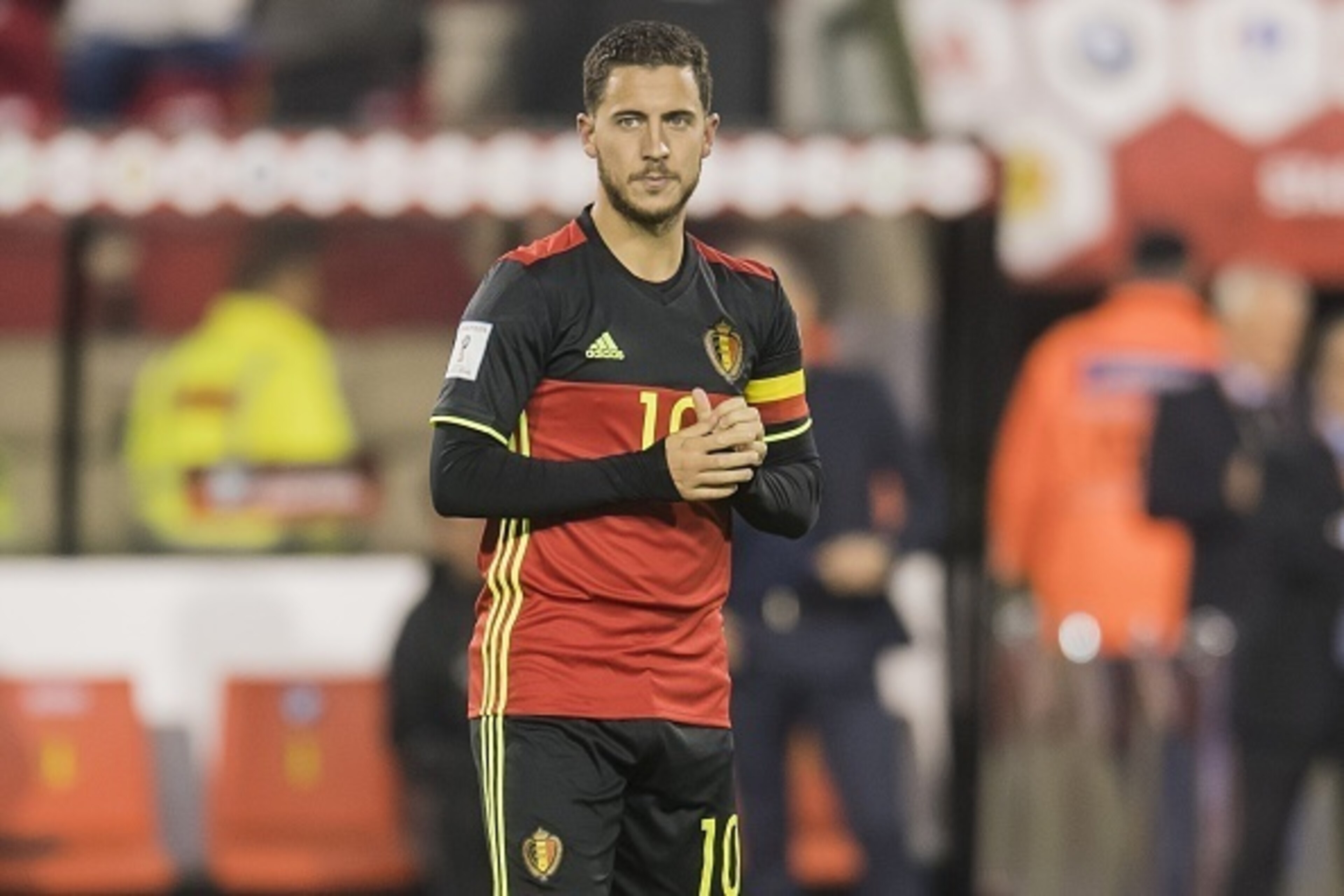 Eden Hazard of Belgiumduring the FIFA World Cup 2018 qualifying match between Belgium and Bosnie Herzegowina on October 07, 2016 at the Koning Boudewijn stadium in Brussels, Belgium.(Photo by VI Images via Getty Images)