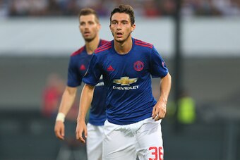 ROTTERDAM, NETHERLANDS - SEPTEMBER 15: Matteo Darmian of Manchester United during the UEFA Europa League match between Feyenoord and Manchester United at Feijenoord Stadion on September 15, 2016 in Rotterdam, . (Photo by Catherine Ivill - AMA/Getty Images