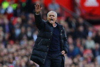 MANCHESTER, ENGLAND - OCTOBER 02: Jose Mourinho, Manager of Manchester United reacts during the Premier League match between Manchester United and Stoke City at Old Trafford on October 2, 2016 in Manchester, England.  (Photo by Clive Brunskill/Getty Image