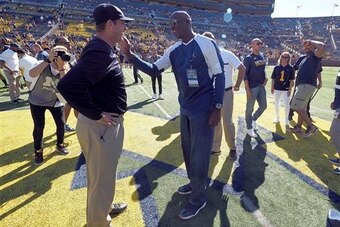 Harbaugh with 'Jumpman' himself.