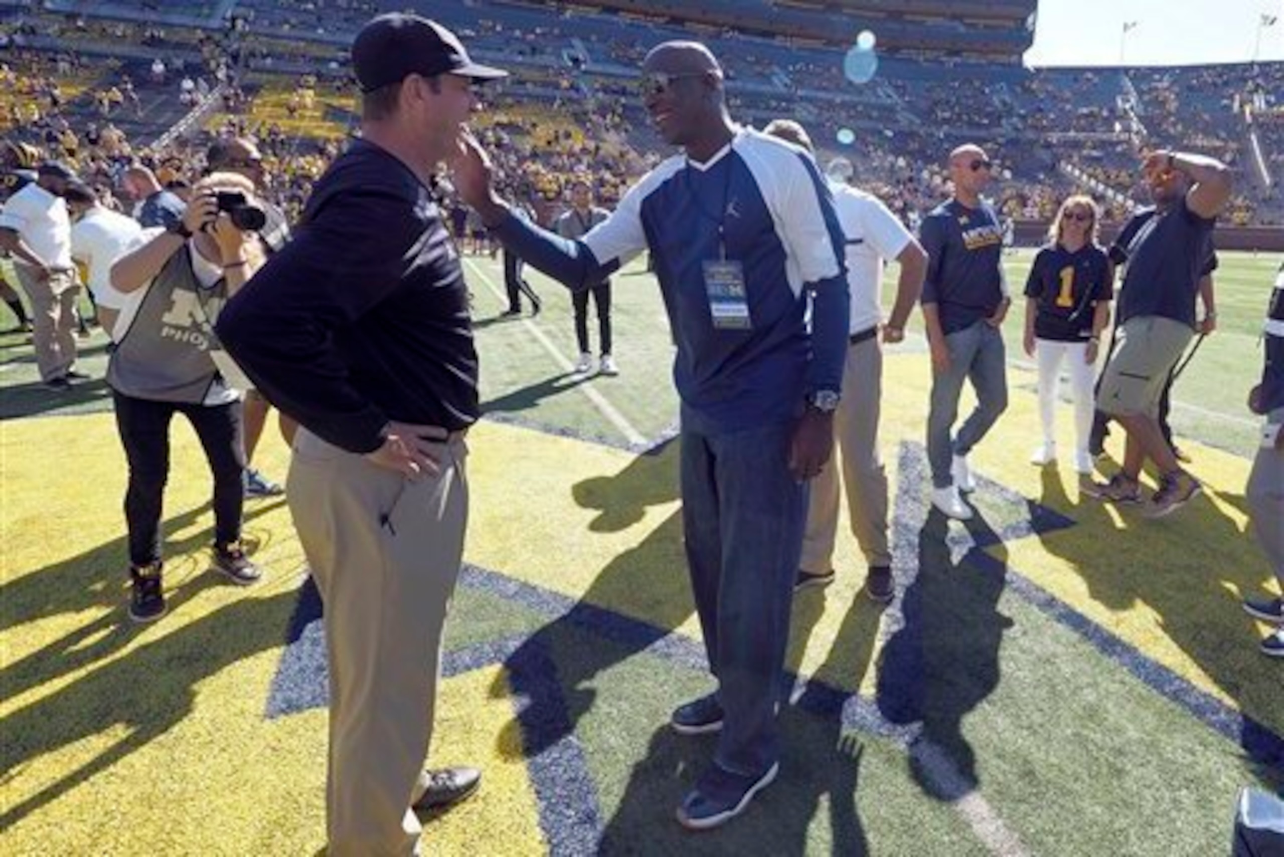 Harbaugh with 'Jumpman' himself.