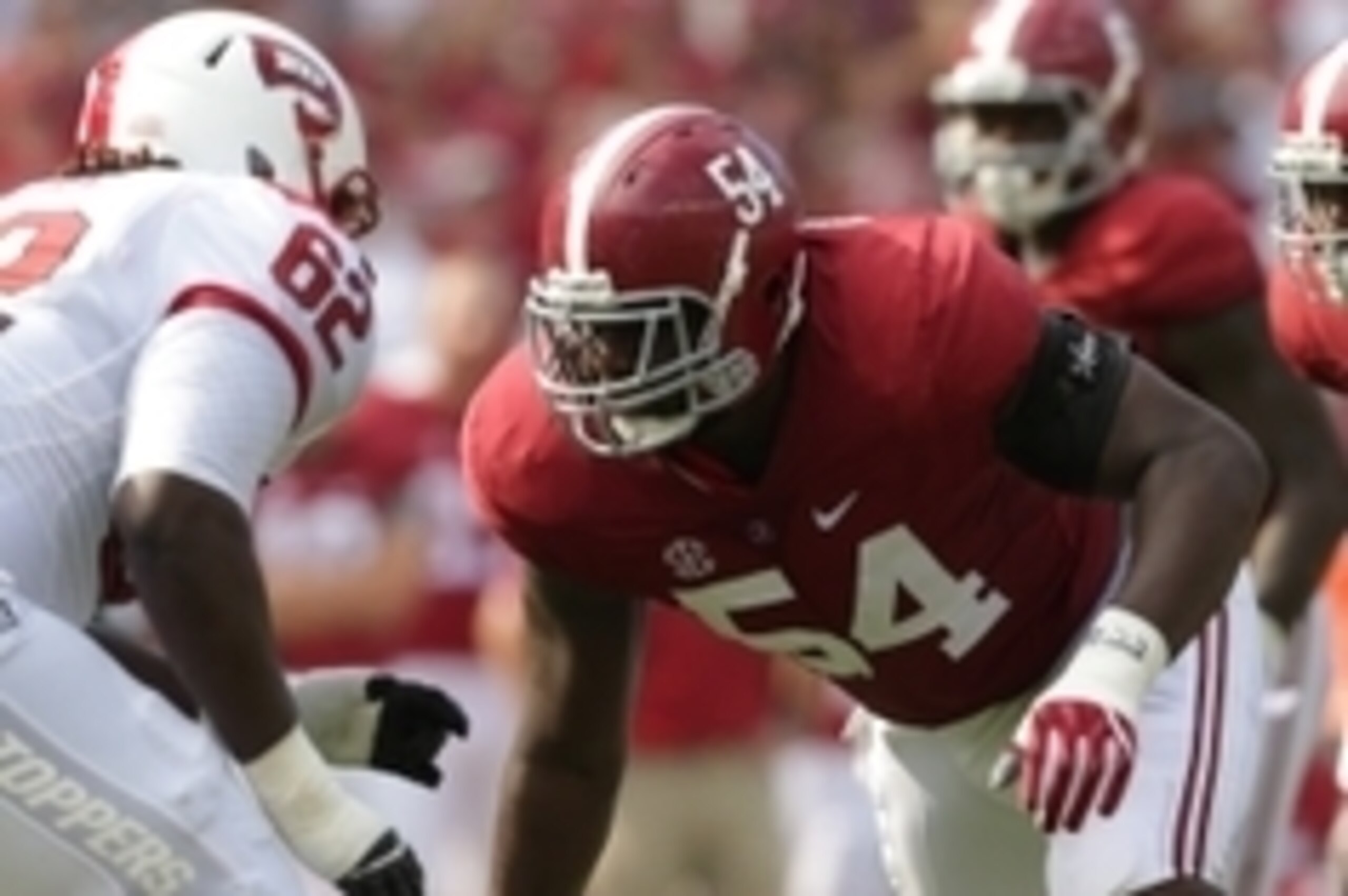 Sep 10, 2016; Tuscaloosa, AL, USA; Alabama Crimson Tide defensive lineman Dalvin Tomlinson (54) at Bryant-Denny Stadium. Mandatory Credit: Marvin Gentry-USA TODAY Sports Sep 10, 2016; Tuscaloosa, AL, USA; Alabama Crimson Tide defensive lineman Dalvin Tomlinson (54) at Bryant-Denny Stadium. Mandatory Credit: Marvin Gentry-USA TODAY Sports