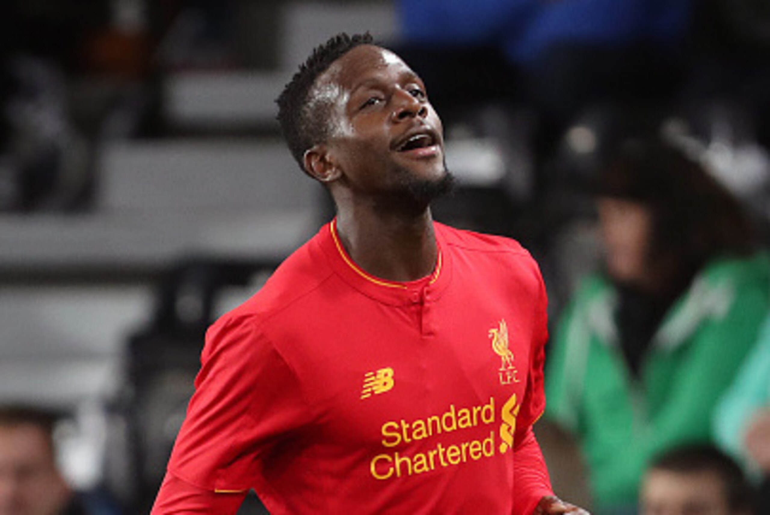 DERBY, ENGLAND - SEPTEMBER 20: Divock Origi of Liverpool celebrates after scoring a goal to make it 0-3 during the EFL Cup Third Round match between Derby County and Liverpool at iPro Stadium on September 20, 2016 in Derby, England. (Photo by James Baylis