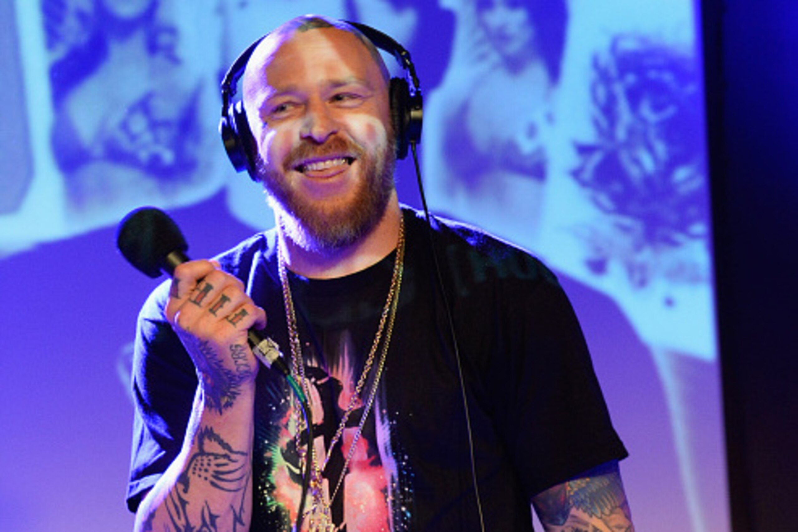 LAS VEGAS, NV - FEBRUARY 20:  Radio personality/professional skateboarder Jason Ellis appears during SiriusXM's live broadcast of The Jason Ellis Show at Vinyl inside the Hard Rock Hotel & Casino on February 20, 2015 in Las Vegas, Nevada.  (Photo by Bryan