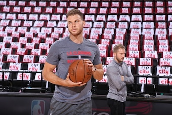 PORTLAND, OR - APRIL 25:  Blake Griffin #32 of the Los Angeles Clippers warms up before Game Four of the Western Conference Quarterfinals against the Portland Trail Blazers during the 2016 NBA Playoffs on April 25, 2016 at the Moda Center in Portland, Ore