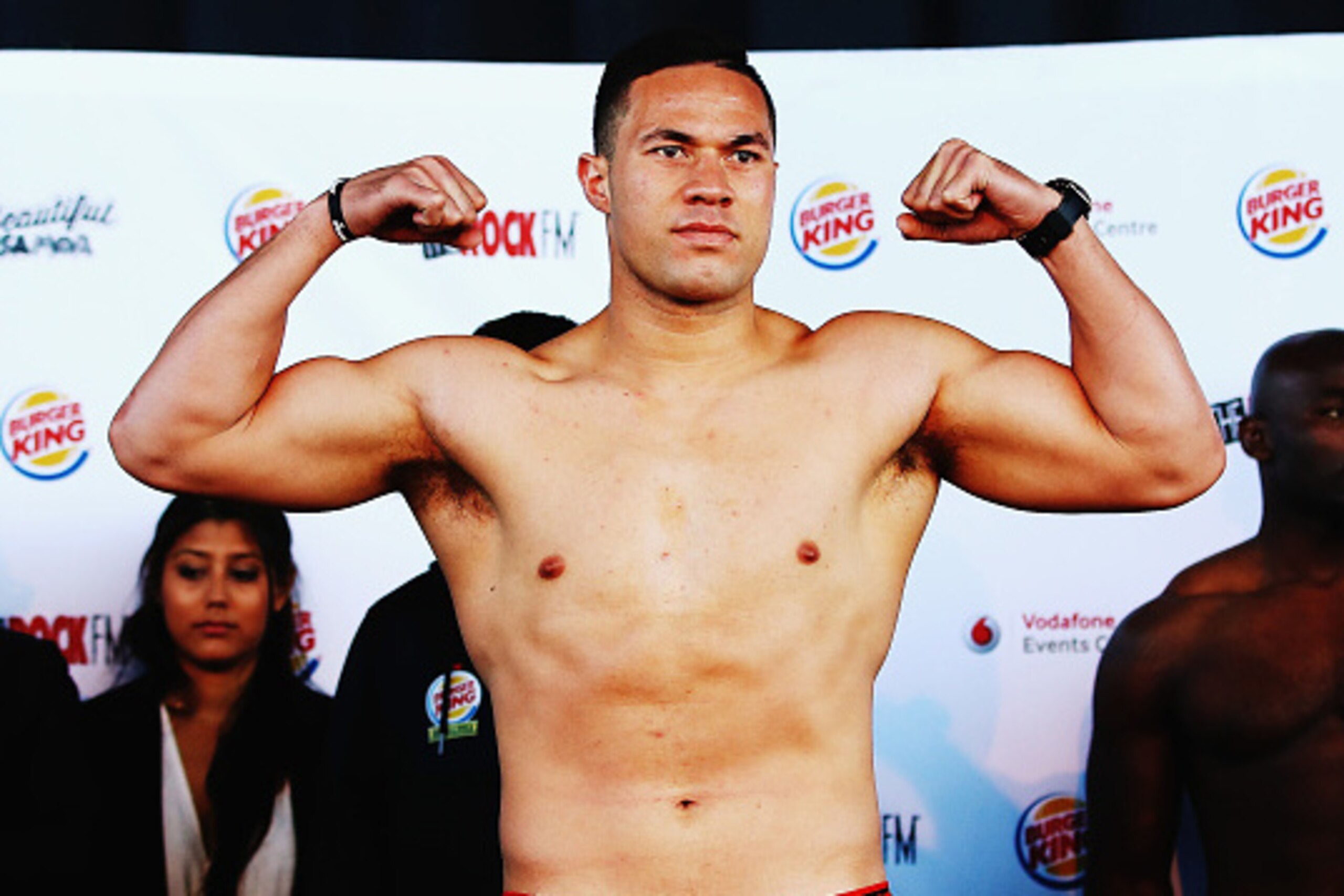 AUCKLAND, NEW ZEALAND - MAY 20:  Joseph Parker weighs in during the weigh in at Vodafone Events Centre, Manukau on May 20, 2016 in Auckland, New Zealand.Parker will fight Carlos Takam on Saturday.  (Photo by Hannah Peters/Getty Images)