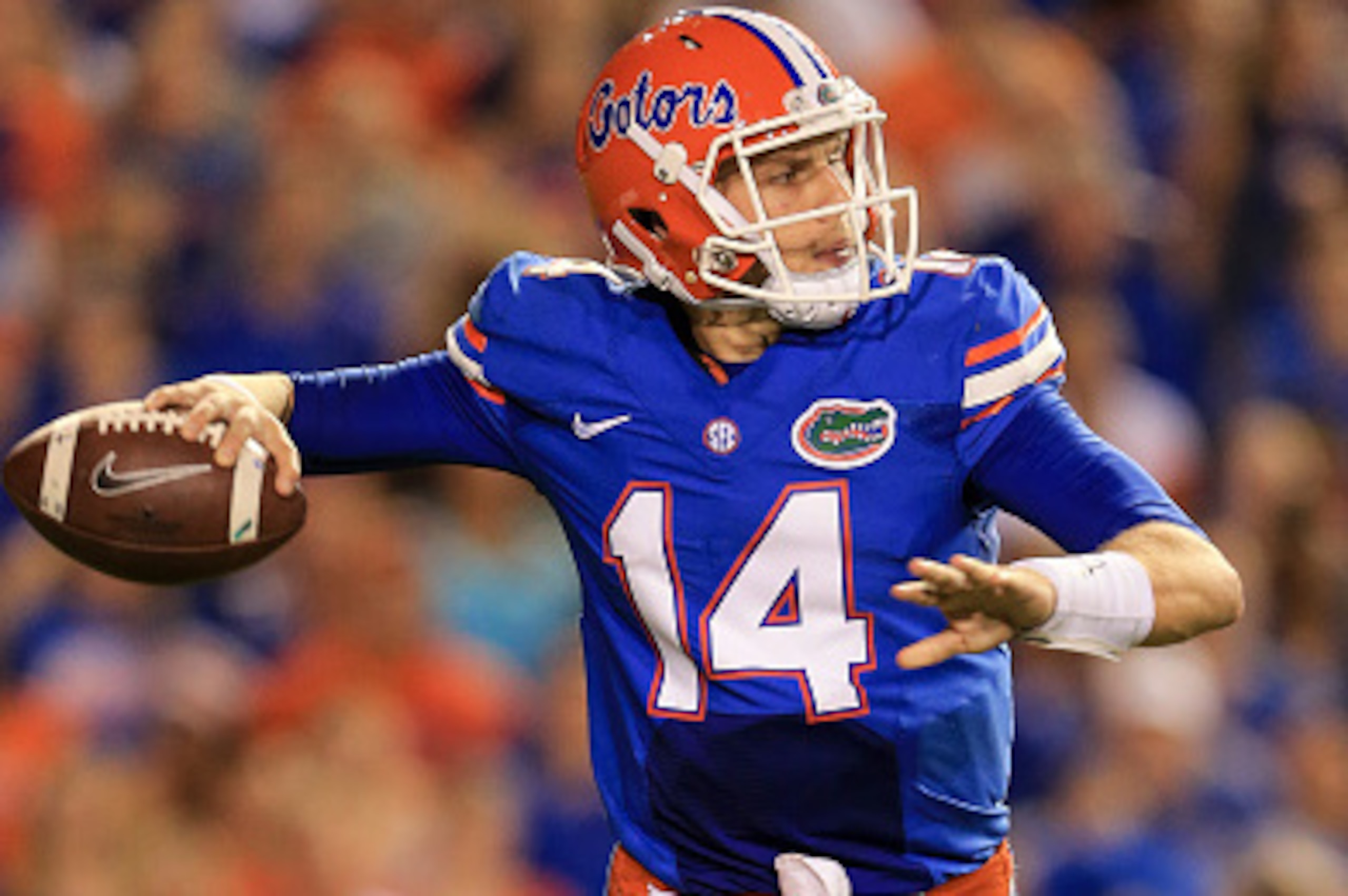 GAINESVILLE, FL - SEPTEMBER 17: Luke Del Rio #14 of the Florida Gators in action during the game against the North Texas Mean Green at Ben Hill Griffin Stadium on September 17, 2016 in Gainesville, Florida. (Photo by Rob Foldy/Getty Images)