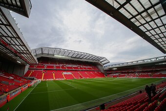 LIVERPOOL, ENGLAND - SEPTEMBER 24: A general view of the new main stand at Anfield, the home stadium of Liverpool during the Premier League match between Liverpool and Hull City at Anfield on September 24, 2016 in Liverpool, England. (Photo by Robbie Jay 