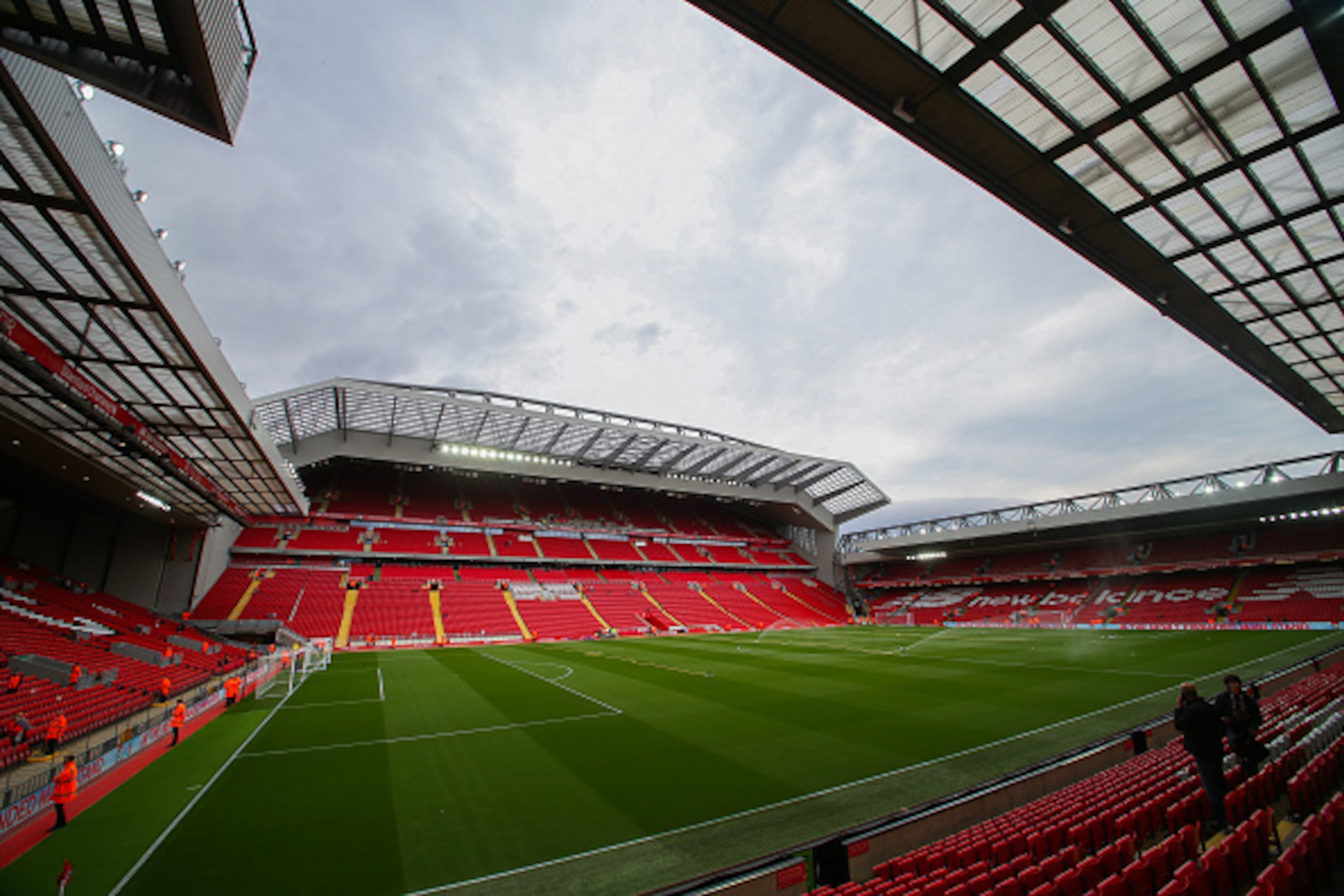 LIVERPOOL, ENGLAND - SEPTEMBER 24: A general view of the new main stand at Anfield, the home stadium of Liverpool during the Premier League match between Liverpool and Hull City at Anfield on September 24, 2016 in Liverpool, England. (Photo by Robbie Jay 