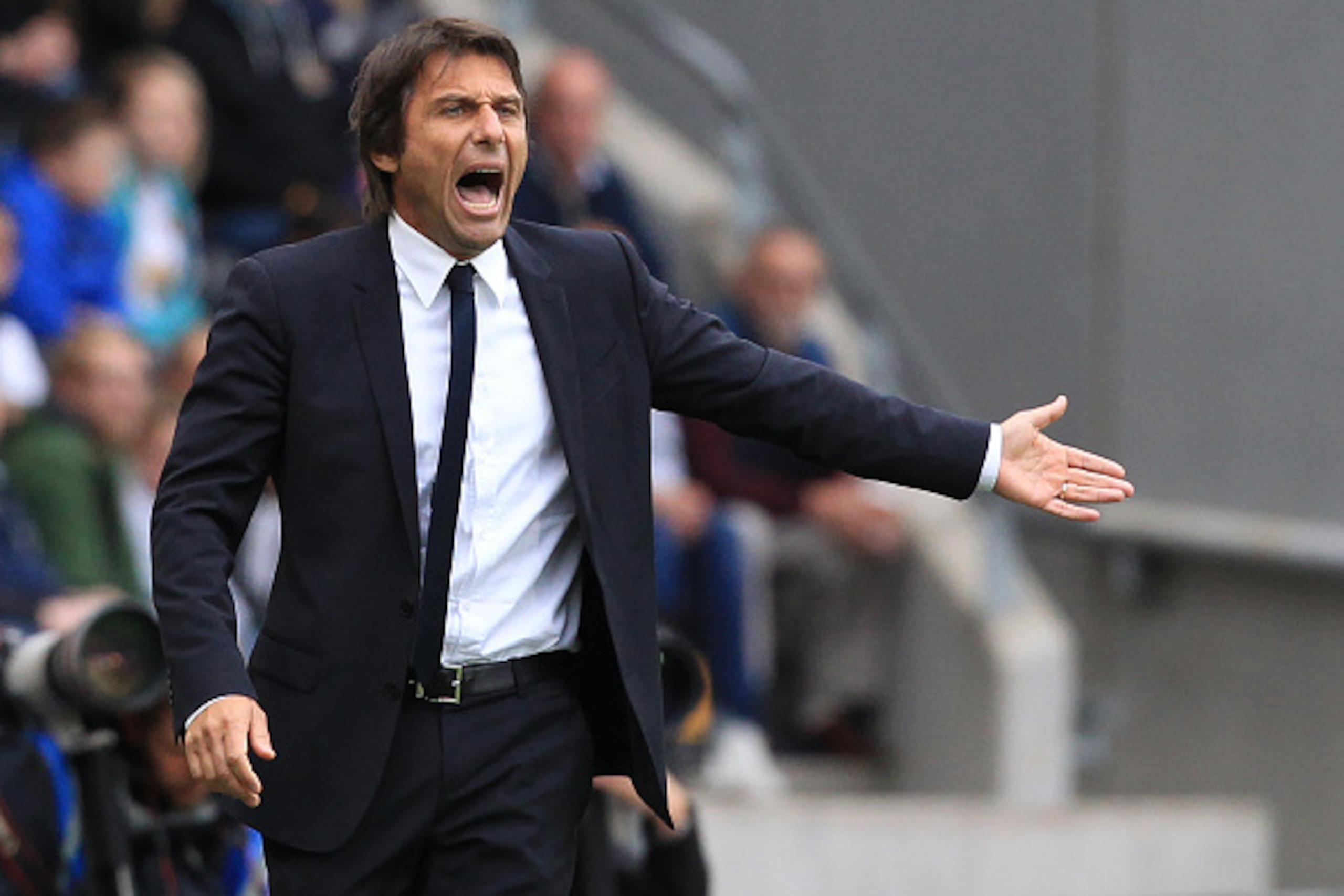 Chelsea's Italian head coach Antonio Conte gestures on the touchline during the English Premier League football match between Hull City and Chelsea at the KCOM Stadium in Kingston upon Hull, north east England on October 1, 2016.
Chelsea won the game 2-0. Chelsea's Italian head coach Antonio Conte gestures on the touchline during the English Premier League football match between Hull City and Chelsea at the KCOM Stadium in Kingston upon Hull, north east England on October 1, 2016.
Chelsea won the game 2-0.