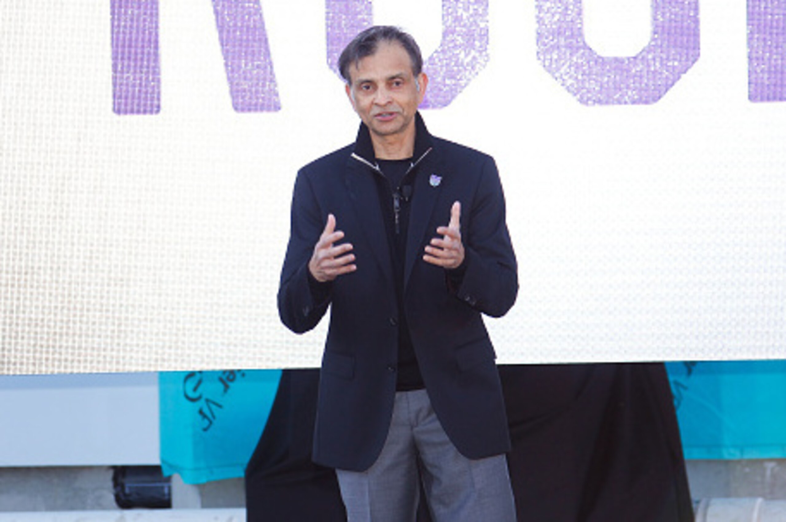 SACRAMENTO, CA - APRIL 26: Vivek Ranadive of the Sacramento Kings speaks to the media at a press conference to introduce the Kings new logo on April 26, 2016 at the Golden 1 Center in Sacramento, California. NOTE TO USER: User expressly acknowledges and a