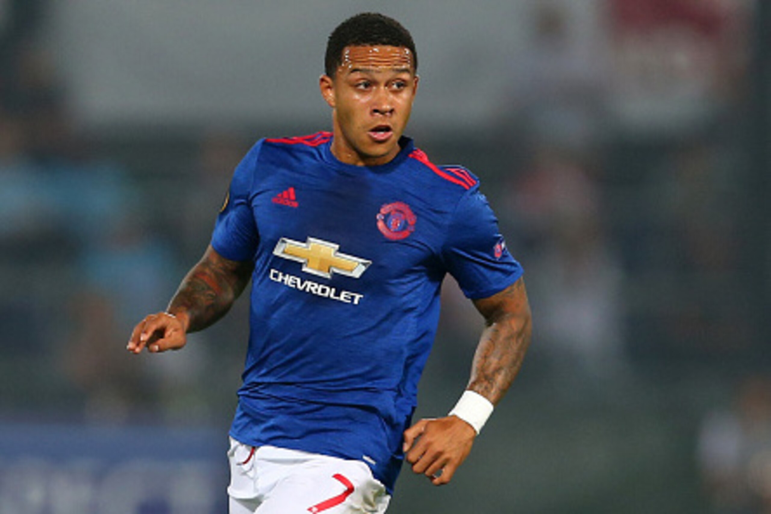 ROTTERDAM, NETHERLANDS - SEPTEMBER 15: Memphis Depay of Manchester United during the UEFA Europa League match between Feyenoord and Manchester United at Feijenoord Stadion on September 15, 2016 in Rotterdam, Netherlands. (Photo by Catherine Ivill - AMA/Ge