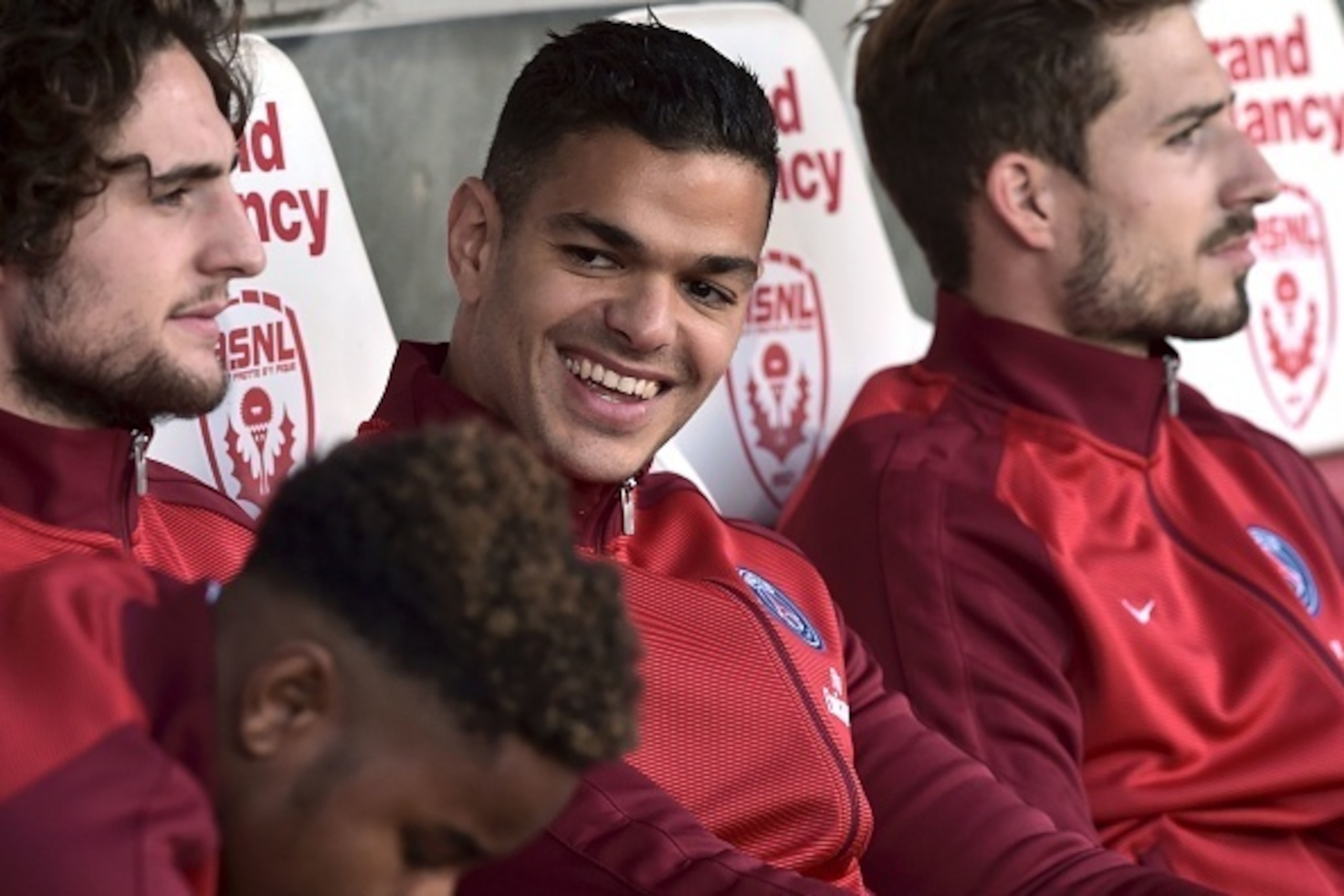 Paris Saint-Germain's French forward Hatem Ben Arfa smiles before the French L1 football match between Nancy (ASNL) and Paris (PSG) on October 15, 2016, at Marcel Picot stadium in Tomblaine, eastern France. / AFP / PATRICK HERTZOG        (Photo credit sho