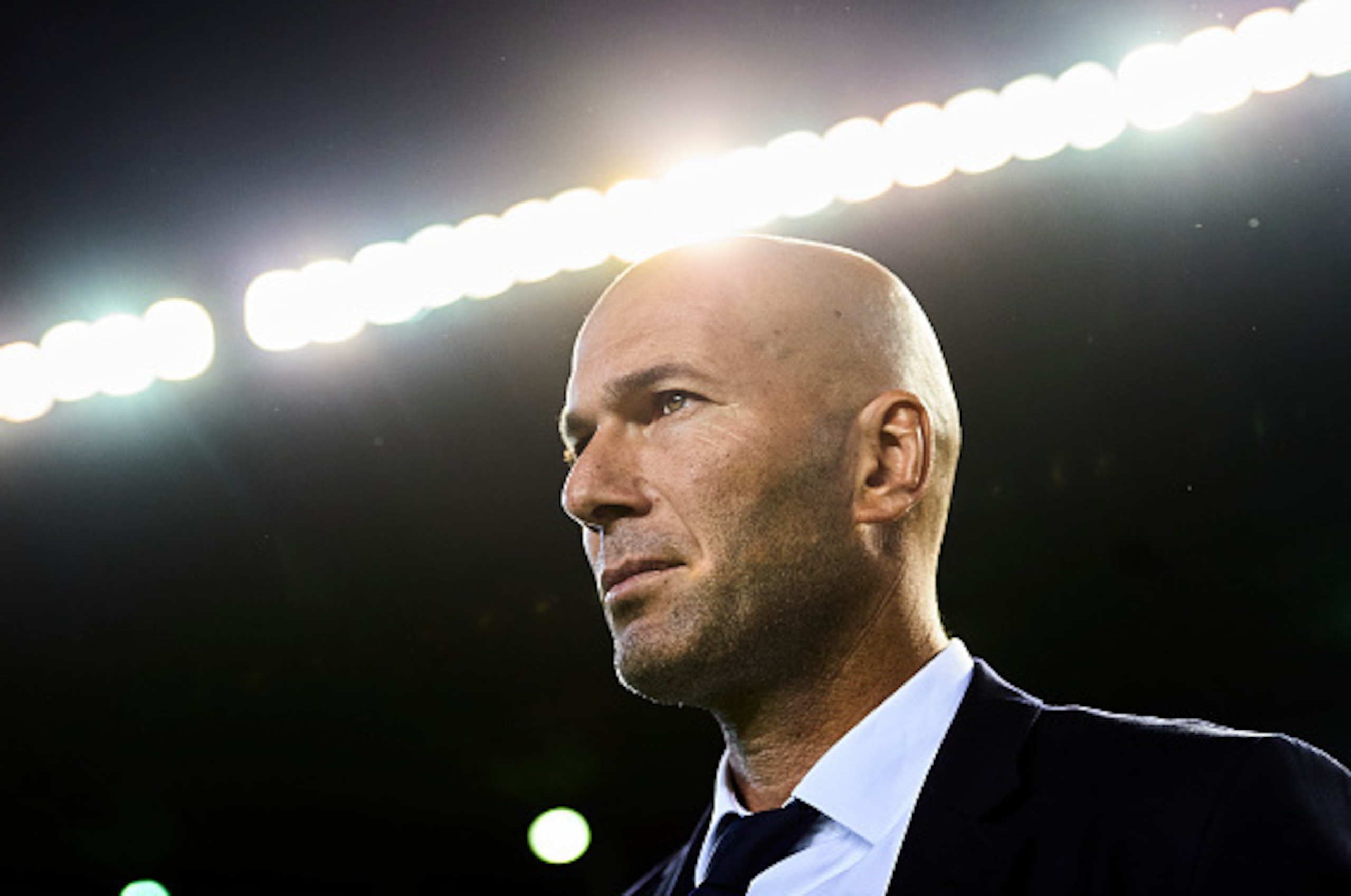 SEVILLE, SPAIN - OCTOBER 15:  Head Coach of Real Madrid CF Zinedine Zidane looks on during the match between Real Betis Balompie and Real Madrid CF as part of La Liga at Benito Villamrin stadium October 15, 2016 in Seville, Spain.  (Photo by Aitor Alcalde