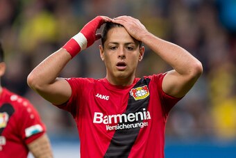 Leverkusen, Germany 01.10.2016, 1.Bundesliga 6. Spieltag, Bayer 04 Leverkusen - BV Borussia Dortmund, 2:0, Javier Hernandez Chicharito (Leverkusen)   (Photo by TF-Images/Getty Images)