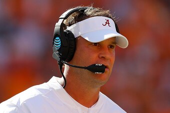 KNOXVILLE, TN - OCTOBER 15:  Offensive coordinator Lane Kiffin of the Alabama Crimson Tide looks on during the game against the Tennessee Volunteers at Neyland Stadium on October 15, 2016 in Knoxville, Tennessee.  (Photo by Kevin C. Cox/Getty Images)