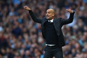 MANCHESTER, ENGLAND - OCTOBER 15:  Josep Guardiola, Manager of Manchester City reacts during the Premier League match between Manchester City and Everton at Etihad Stadium on October 15, 2016 in Manchester, England.  (Photo by Clive Brunskill/Getty Images