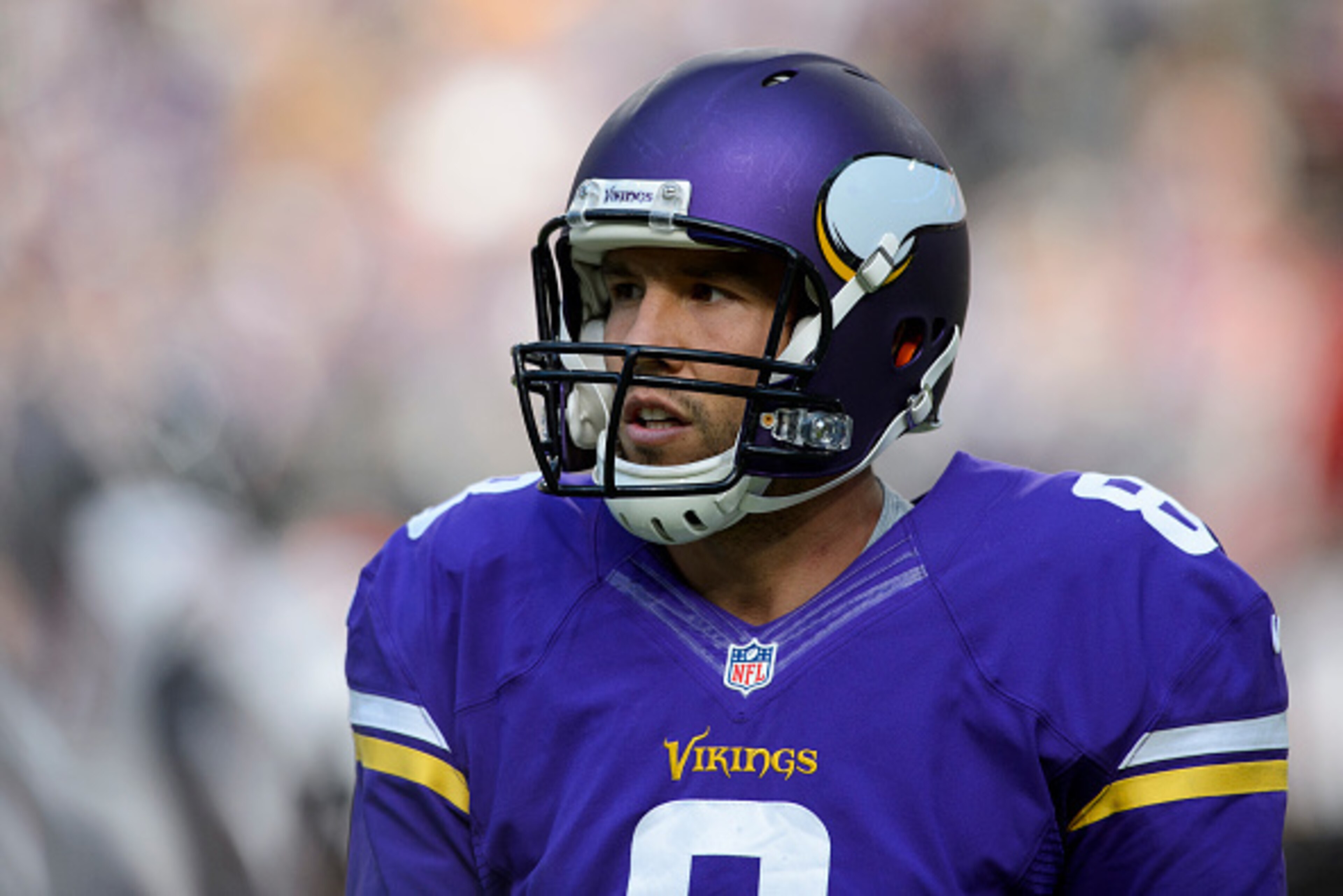 MINNEAPOLIS, MN - OCTOBER 9: Sam Bradford #8 of the Minnesota Vikings looks on during the game against the Houston Texans on October 9, 2016 at US Bank Stadium in Minneapolis, Minnesota. The Vikings defeated the Texans 31-13. (Photo by Hannah Foslien/Gett
