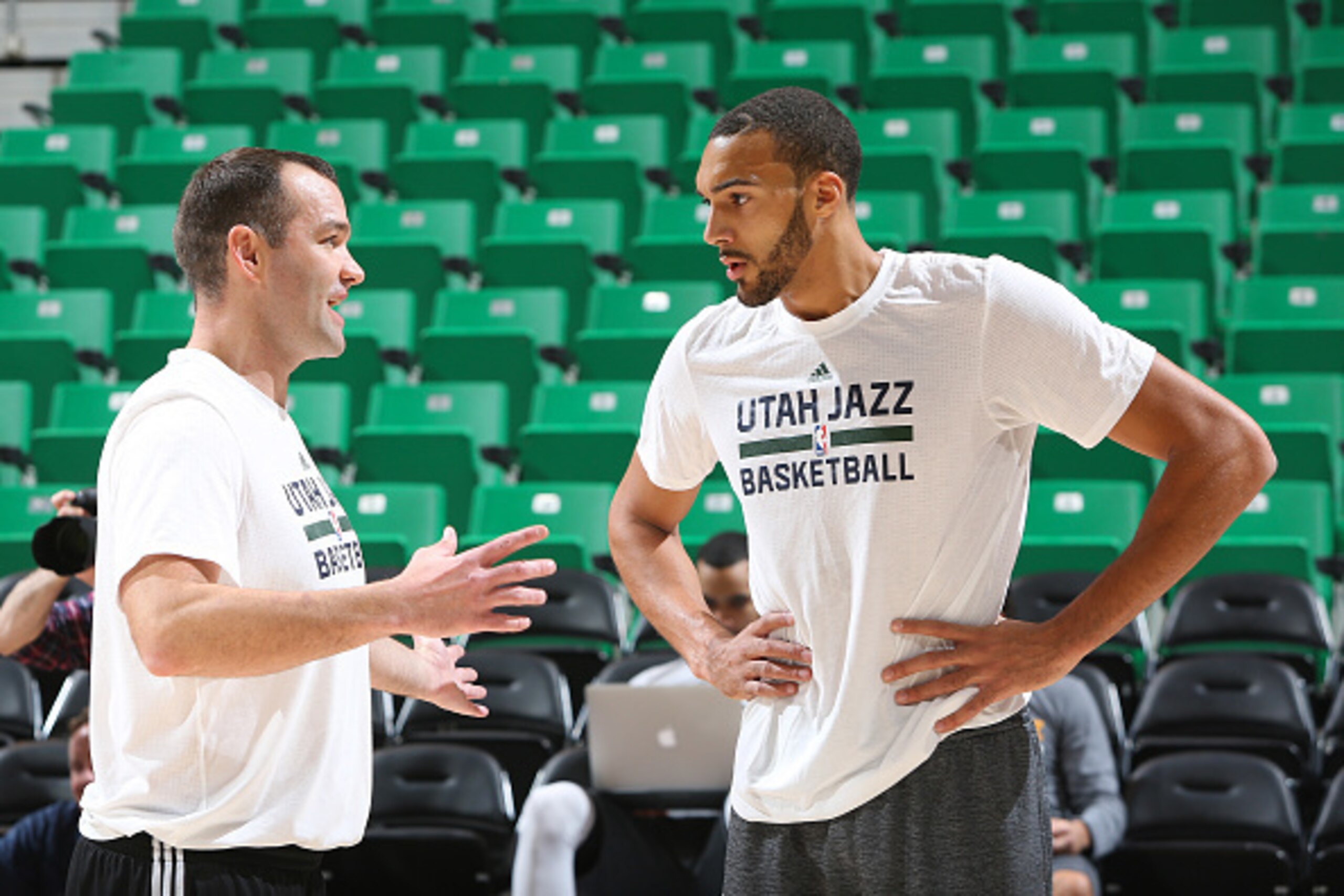 SALT LAKE CITY, UT - OCTOBER 17: Rudy Gobert #27 of the Utah Jazz is seen before the game against the Los Angeles Clippers on October 17, 2016 at vivint.SmartHome Arena in Salt Lake City, Utah. NOTE TO USER: User expressly acknowledges and agrees that, by