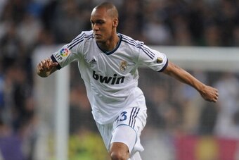 MADRID, SPAIN - MAY 08:   Fabinho of Real Madrid CF in action during the La Liga match between Real Madrid CF and Malaga CF at estadio Santiago Bernabeu on May 8, 2013 in Madrid, Spain.  (Photo by Denis Doyle/Getty Images)